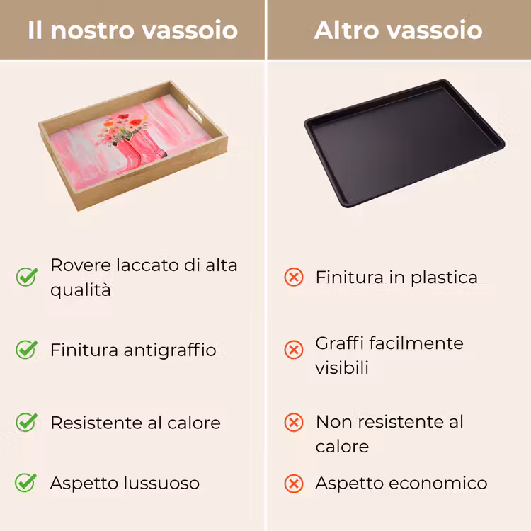 Vassoio - Rosa - Fiori - Cowboy — 9