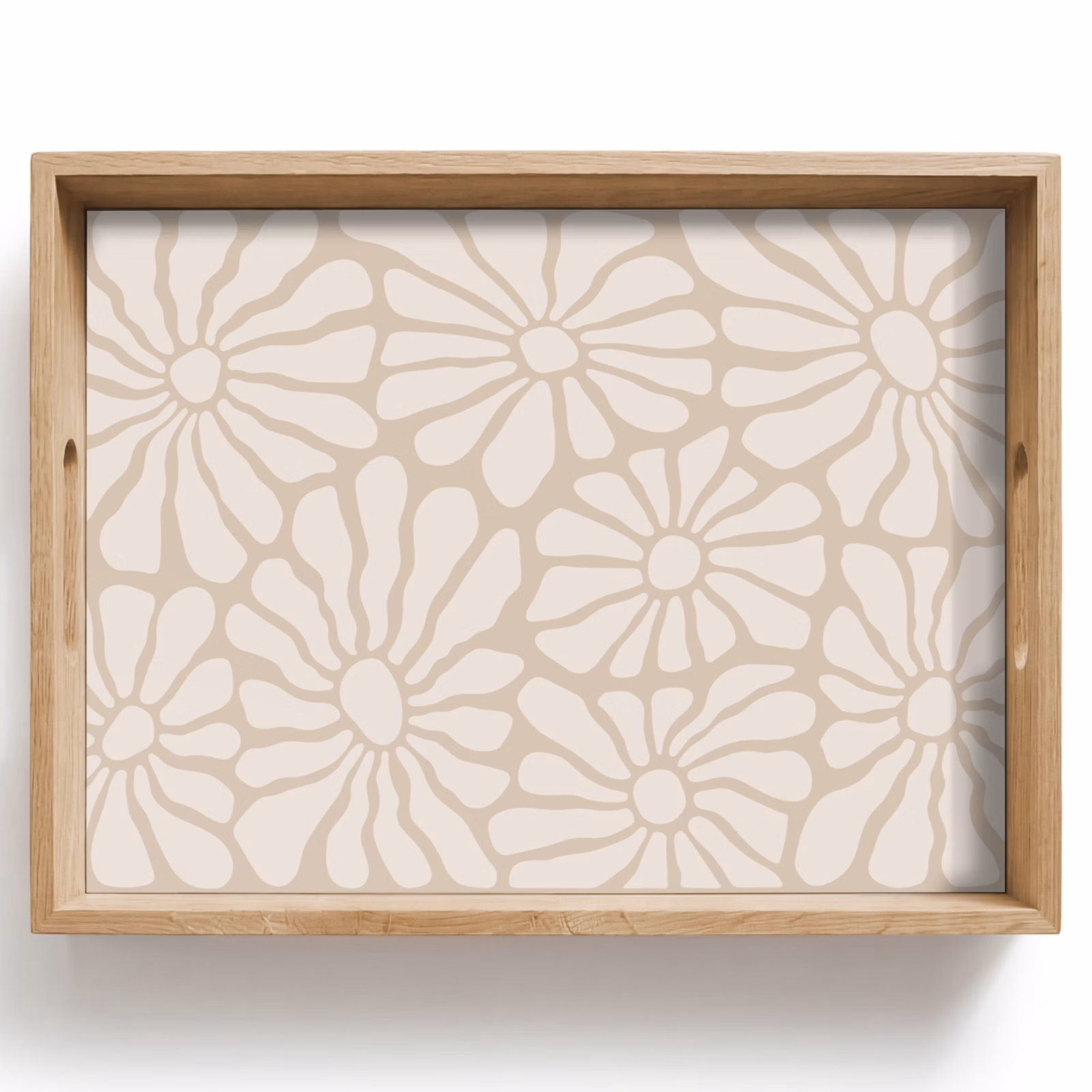 Vassoio - Floreale - Stampa - Beige - Marrone - Minimalista — 1