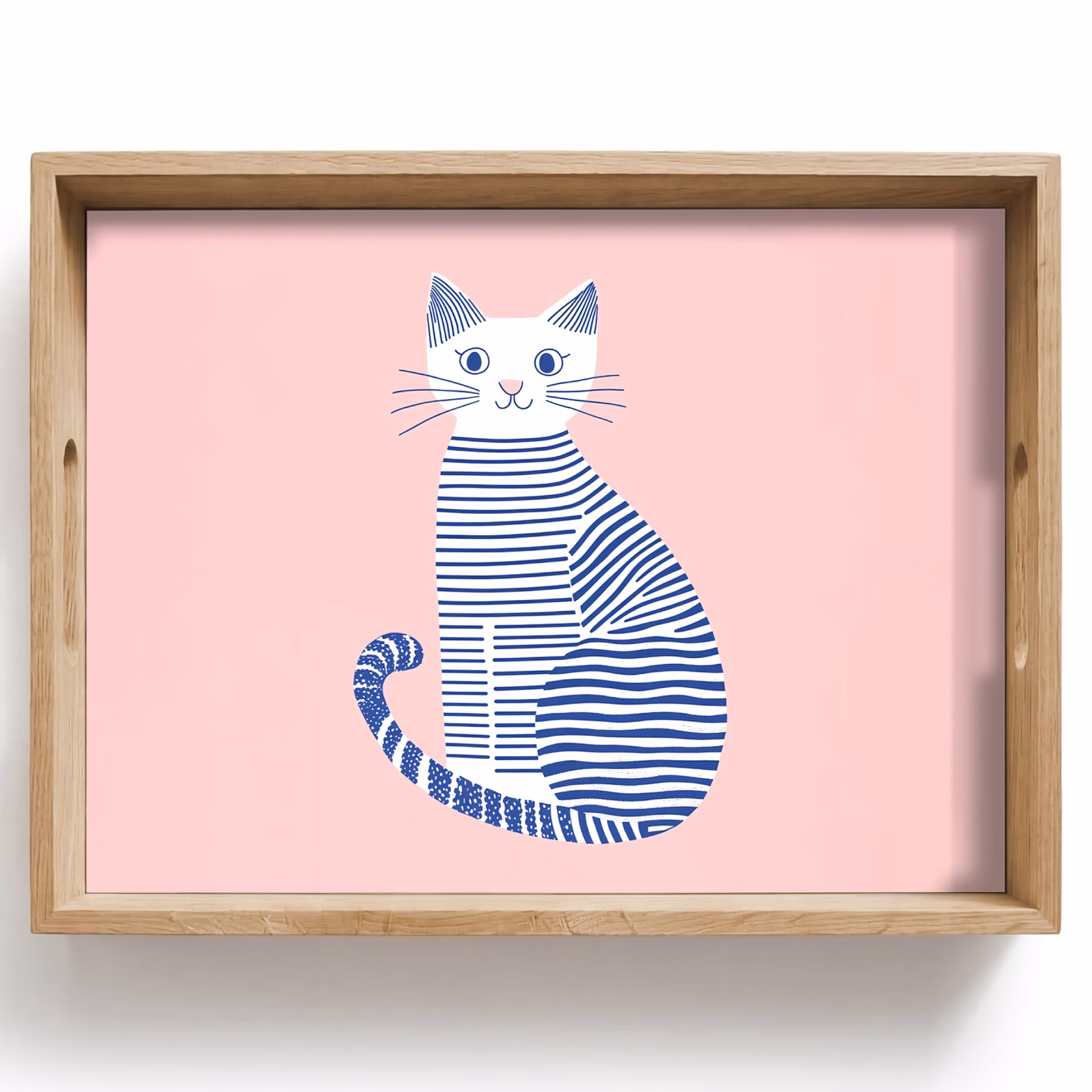 Vassoio - Gatto - Illustrazione - Minimalista - Rosa — 1