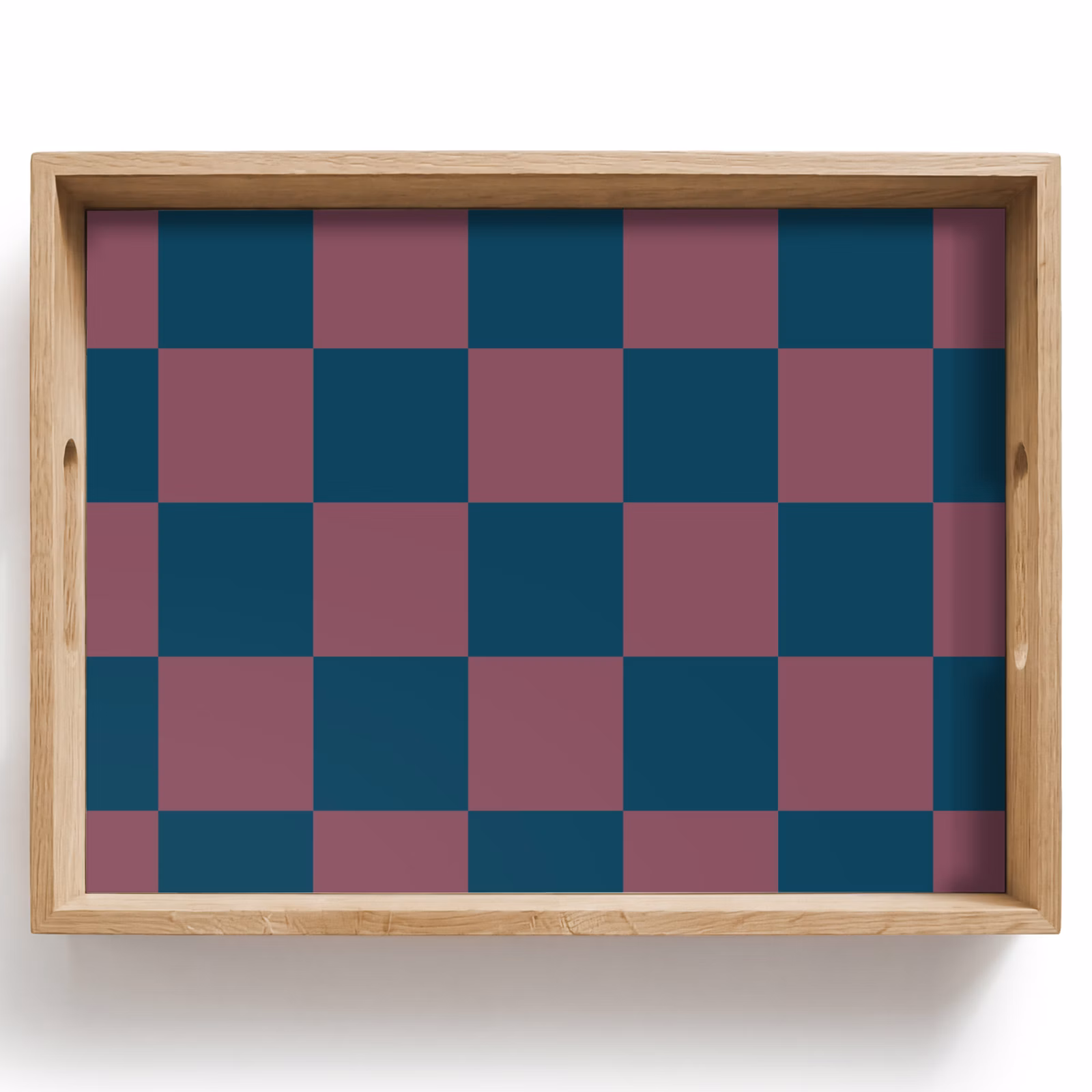 Vassoio - Stampa scacchiera - Blu - Rosso - Cubi — 1