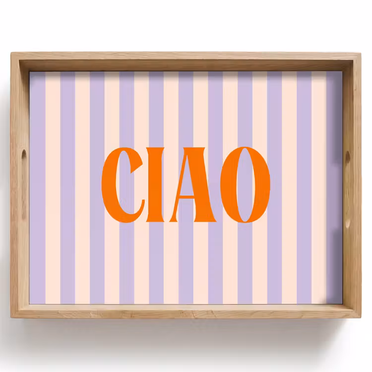 Vassoio - Ciao - Citazione - Pastello - Strisce — 1