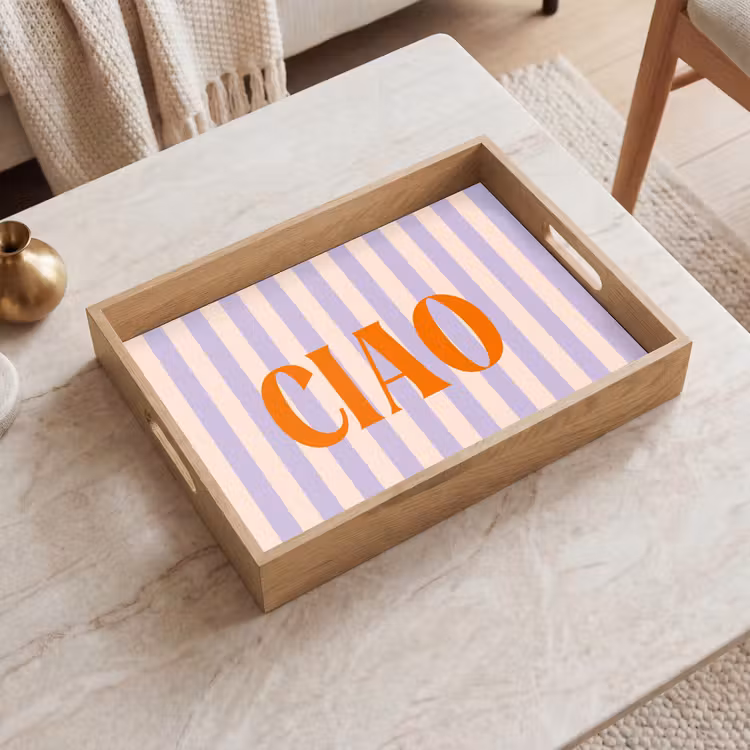 Vassoio - Ciao - Citazione - Pastello - Strisce — 2
