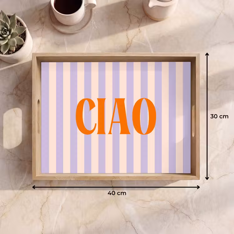Vassoio - Ciao - Citazione - Pastello - Strisce — 7
