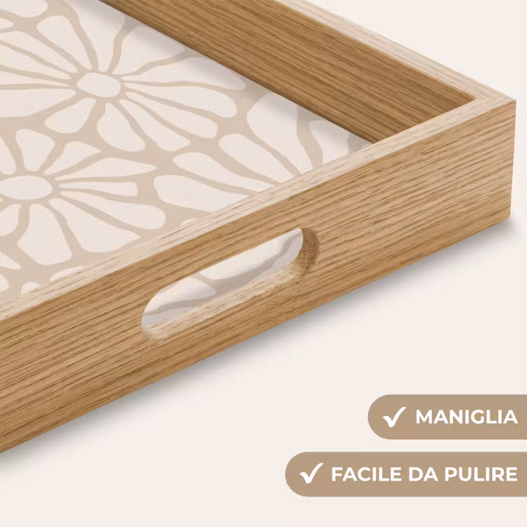Vassoio - Floreale - Stampa - Beige - Marrone - Minimalista — 8