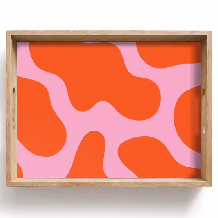 Vassoio - Macchie - Rosso - Rosa - Motivo - Minimalista — 1