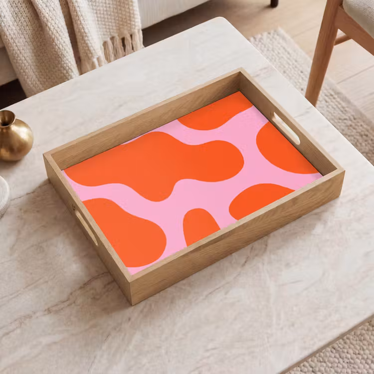 Vassoio - Macchie - Rosso - Rosa - Motivo - Minimalista — 2