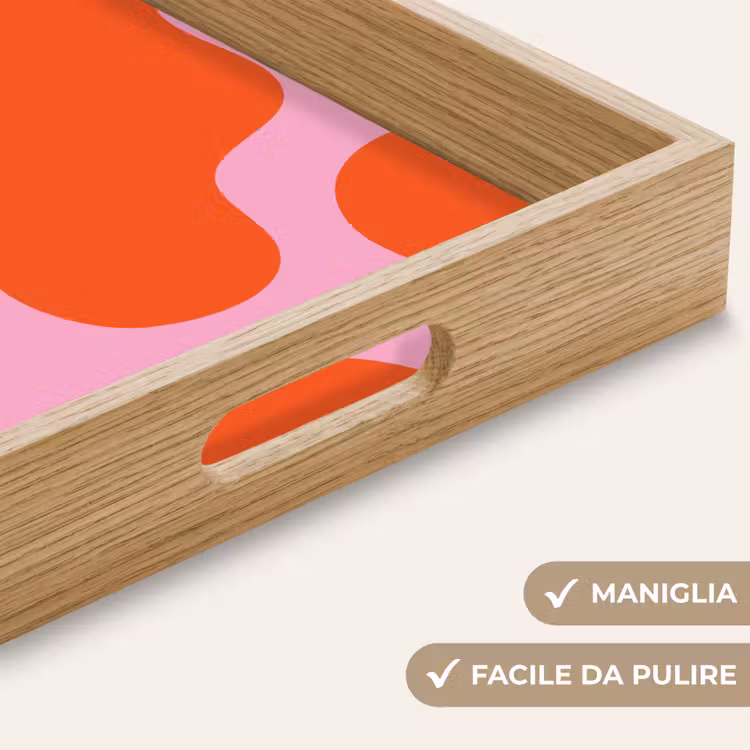 Vassoio - Macchie - Rosso - Rosa - Motivo - Minimalista — 8