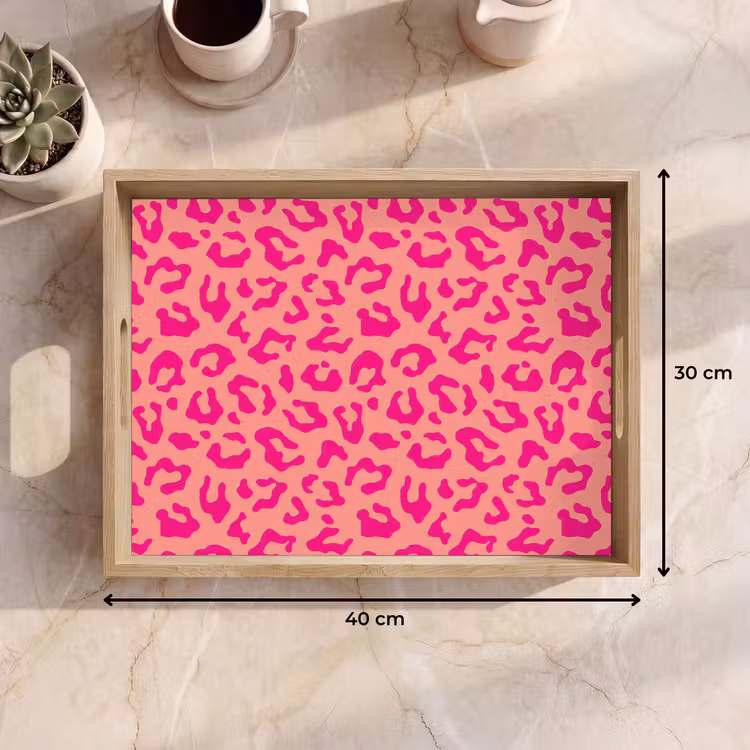 Vassoio - Stampa pantera - Rosa - Stampa animalier - Minimalista — 7