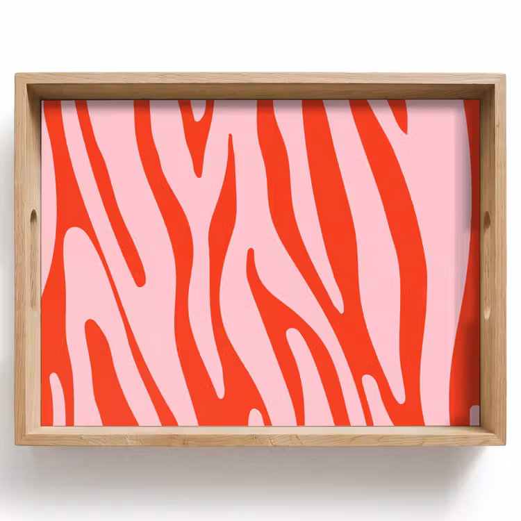 Vassoio - Stampa zebrata - Rosa - Rosso - Stampa animalier — 1
