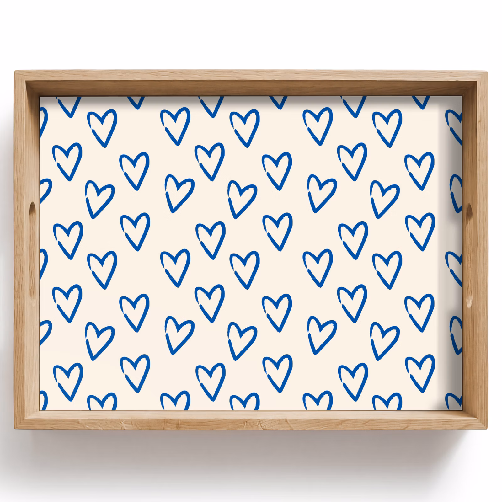 Vassoio - Motivo del cuore - Blu - Beige - Amore — 1