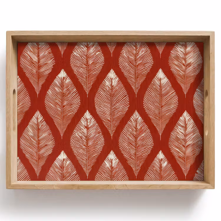 Vassoio - Foglie - Rosso - Elegante — 1