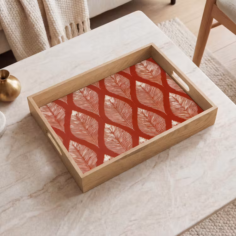 Vassoio - Foglie - Rosso - Elegante — 2