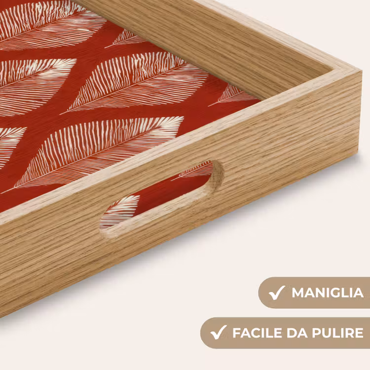 Vassoio - Foglie - Rosso - Elegante — 8