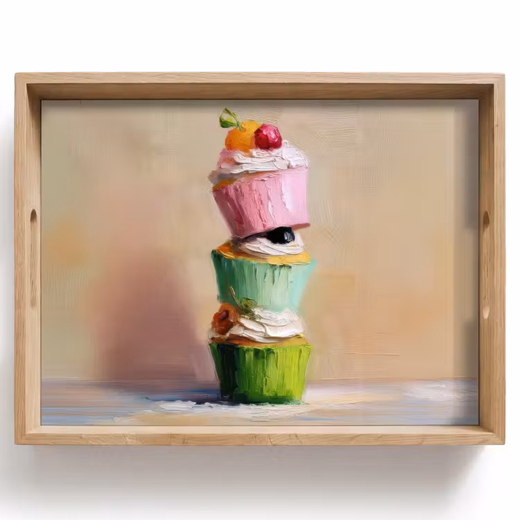 Vassoio - Cupcake - Impilati - Colorati - Frutta — 1