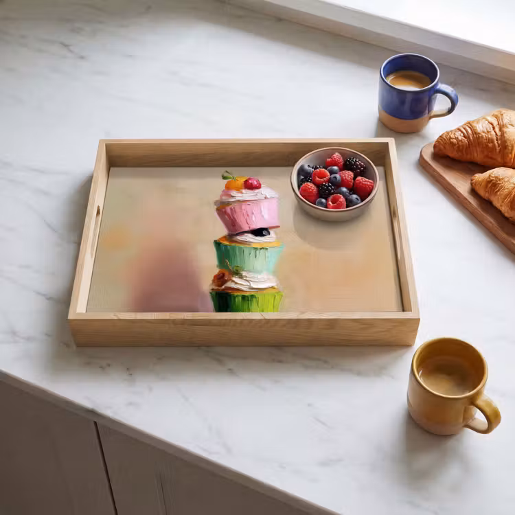 Vassoio - Cupcake - Impilati - Colorati - Frutta — 3