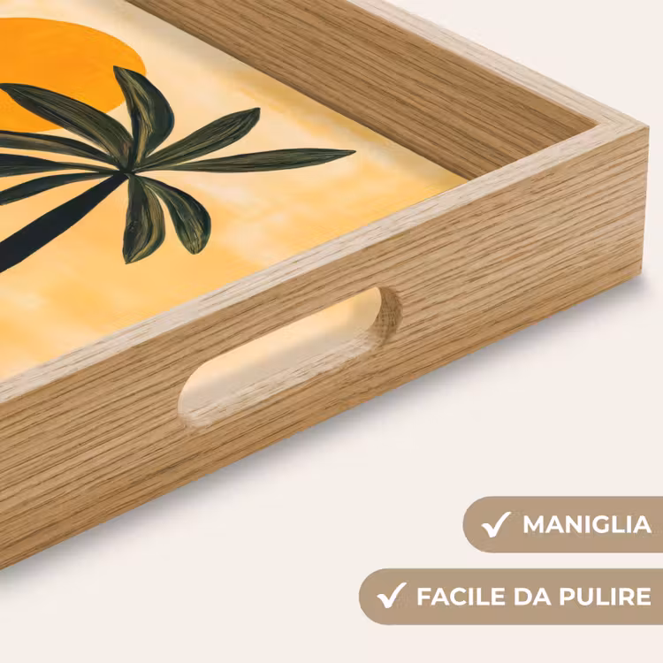 Vassoio - Illustrazione - Palma - Sole - Colline — 8