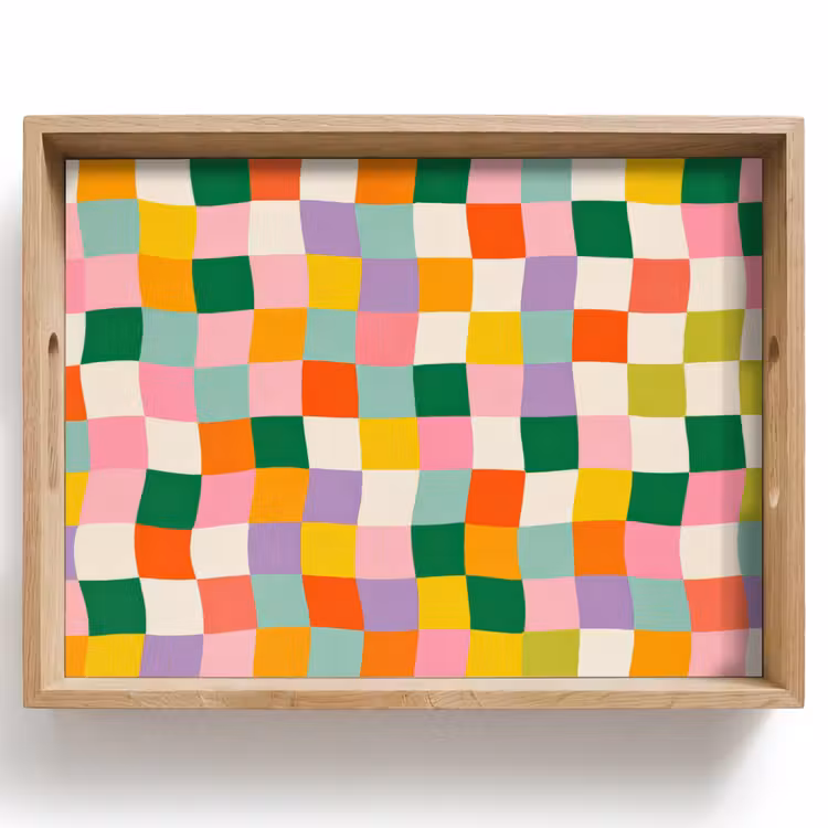Vassoio - Quadrati - Colorati - Ondulati — 1