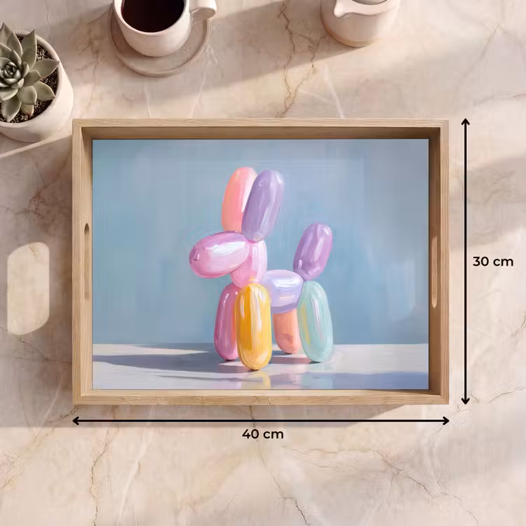 Vassoio - Animale - Palloncino - Tinte pastello - Lucido — 7