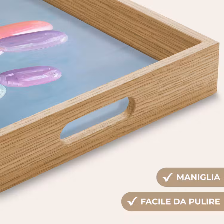 Vassoio - Animale - Palloncino - Tinte pastello - Lucido — 8