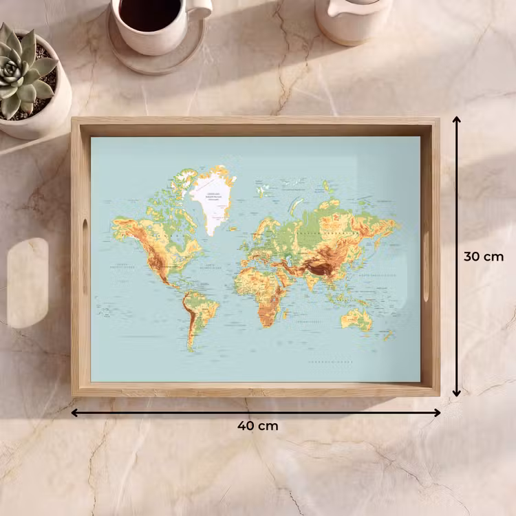 Vassoio - Mappa del mondo - Realistica - Blu — 7