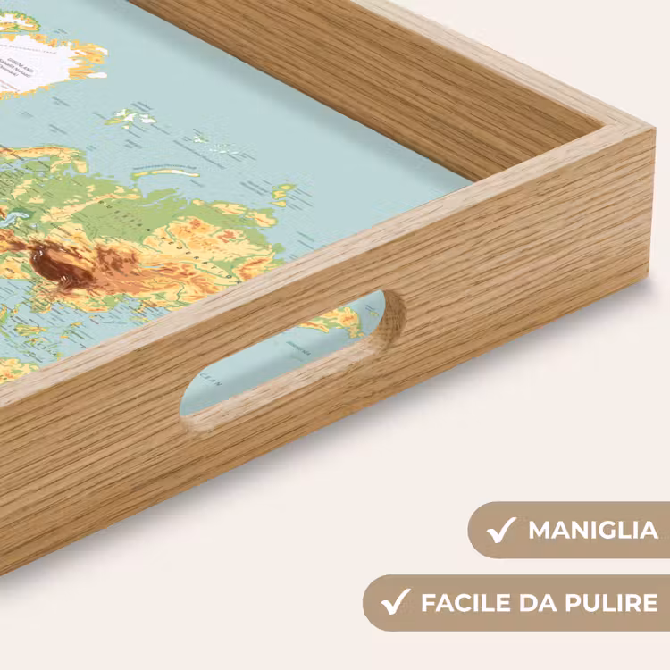 Vassoio - Mappa del mondo - Realistica - Blu — 8