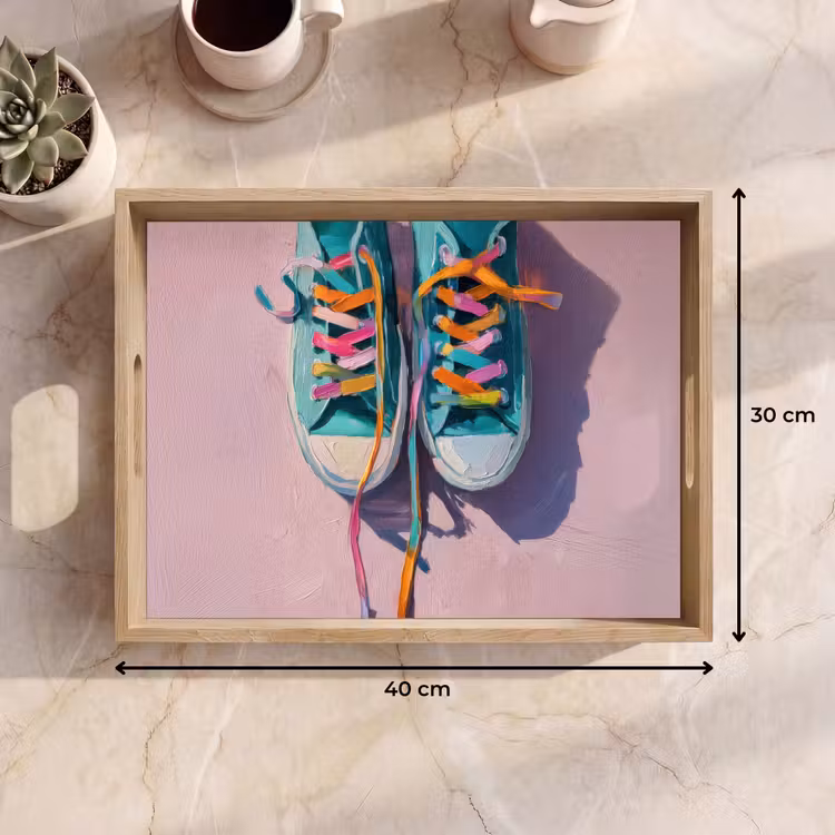 Vassoio - Scarpe da ginnastica - Lacci - Colorate - Ombra — 7