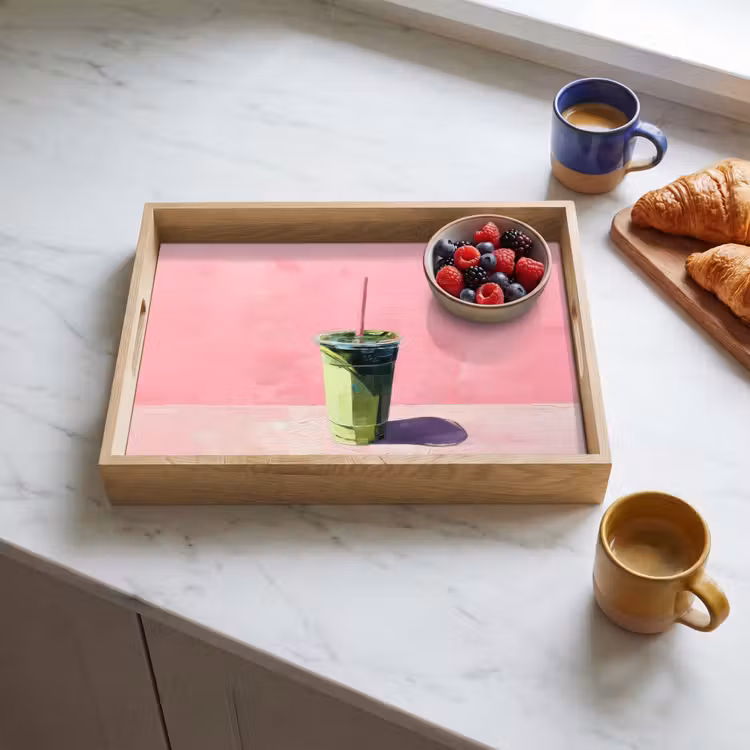 Vassoio - Tazza - cannuccia - minimalista - verde — 3