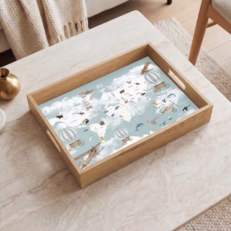 Vassoio - Mappa del mondo - Bambino - Aereo — 2