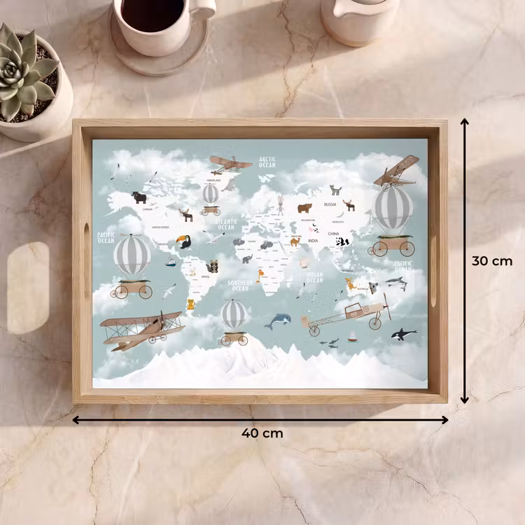 Vassoio - Mappa del mondo - Bambino - Aereo — 7