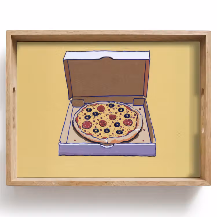 Vassoio - Pizza - Scatola - Salame - Illustrazione — 1