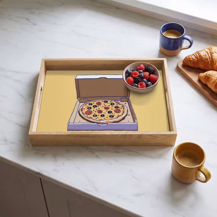 Vassoio - Pizza - Scatola - Salame - Illustrazione — 3