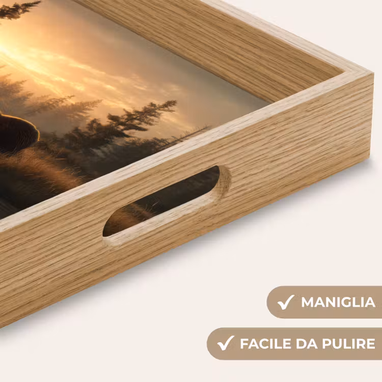 Vassoio - Orso - acqua - foresta - luce del mattino — 8