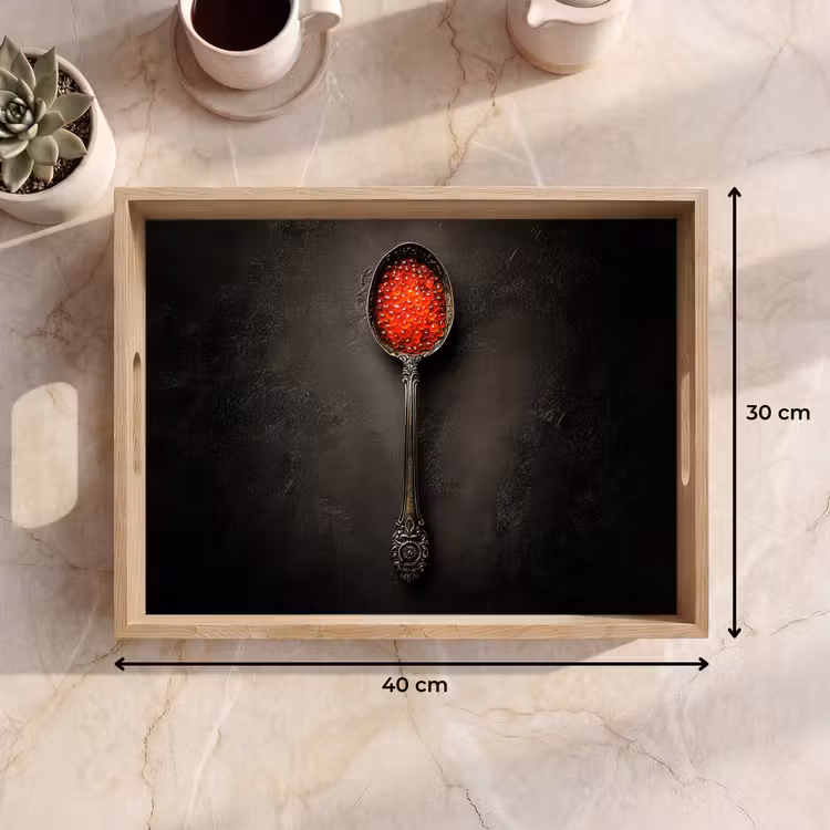 Vassoio - Nero - Cucchiaio - Caviale — 7