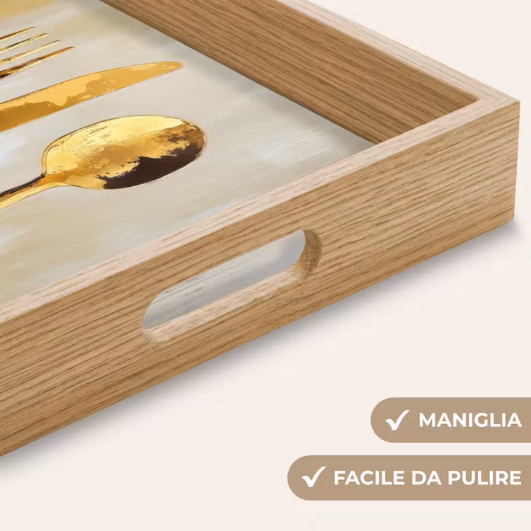 Vassoio - Vernice - Oro - Posate — 8