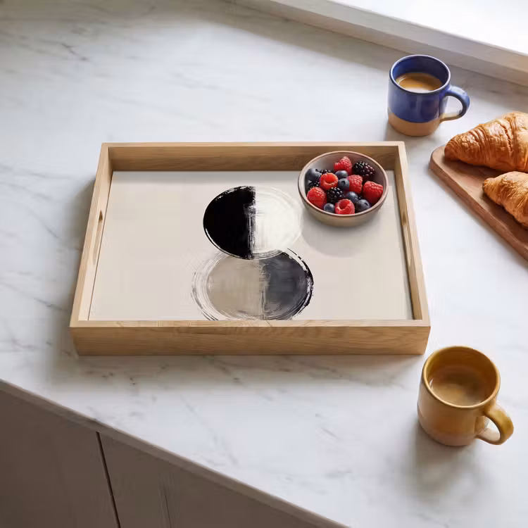Vassoio - Cerchi - Strisce - Minimalista - Nero — 3