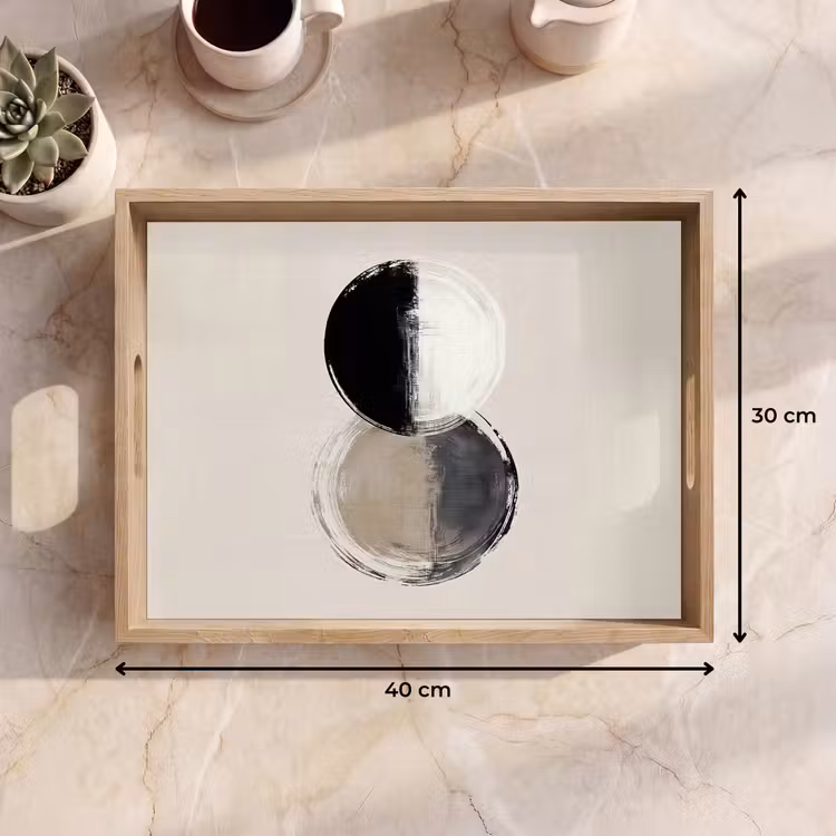 Vassoio - Cerchi - Strisce - Minimalista - Nero — 7