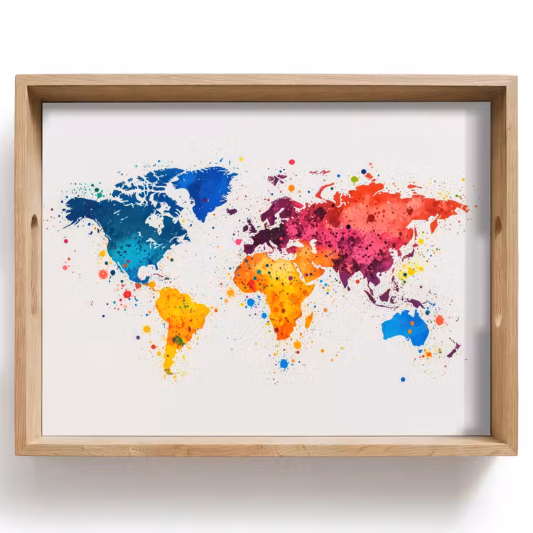 Vassoio - Mappa del mondo - Graffiti - Colorati — 1