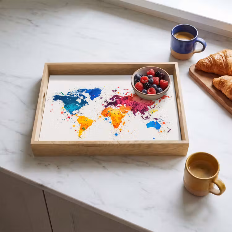 Vassoio - Mappa del mondo - Graffiti - Colorati — 3
