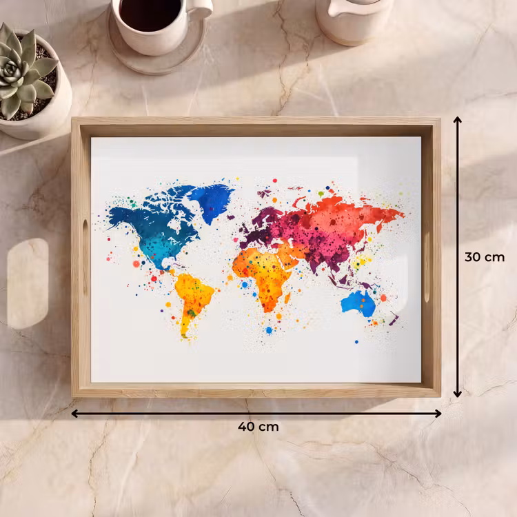 Vassoio - Mappa del mondo - Graffiti - Colorati — 7