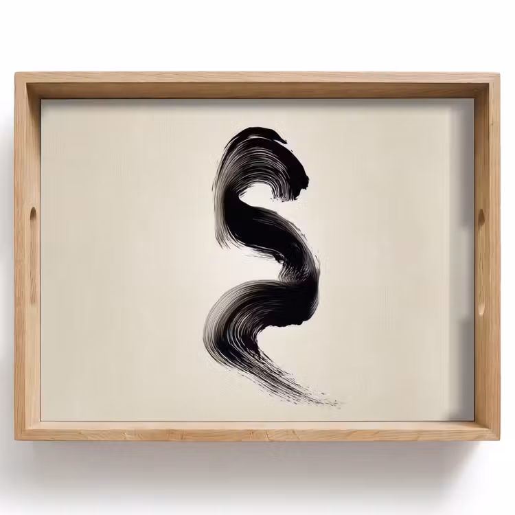 Vassoio - Pennellata - Nero - Minimalista — 1