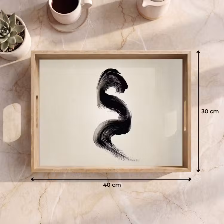 Vassoio - Pennellata - Nero - Minimalista — 7