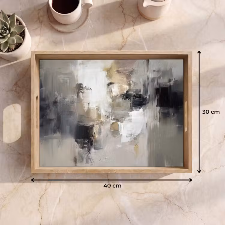 Vassoio - Tavolozza dei colori - Pennellate - Beige - Nebbioso — 7