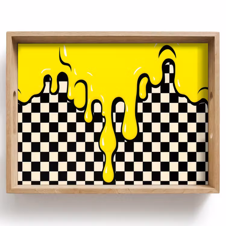 Vassoio - Bloccato - Grafica - Liquido - Giallo — 1