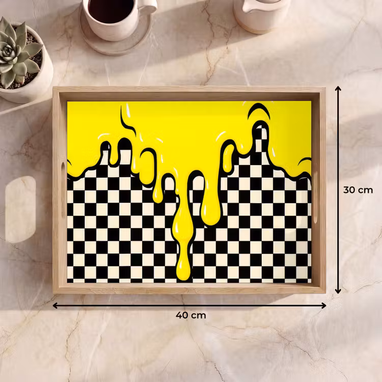 Vassoio - Bloccato - Grafica - Liquido - Giallo — 7