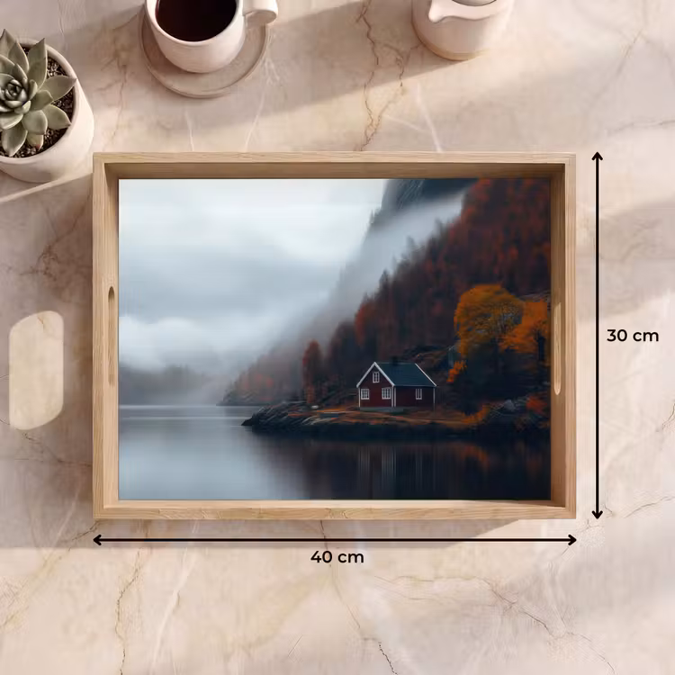 Vassoio - Casa - Rosso - Montagne - Acqua — 7