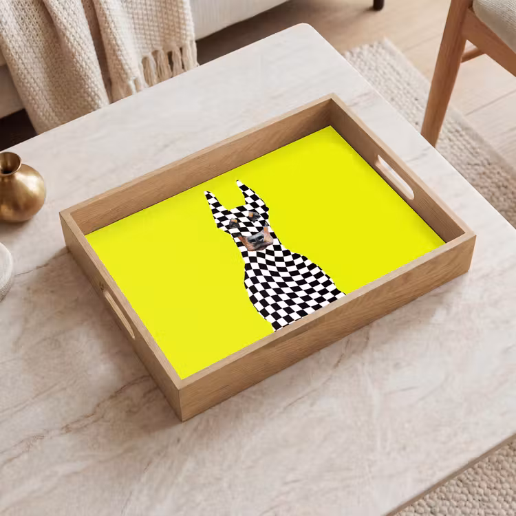Vassoio - Dobermann - Bloccato - Giallo — 2