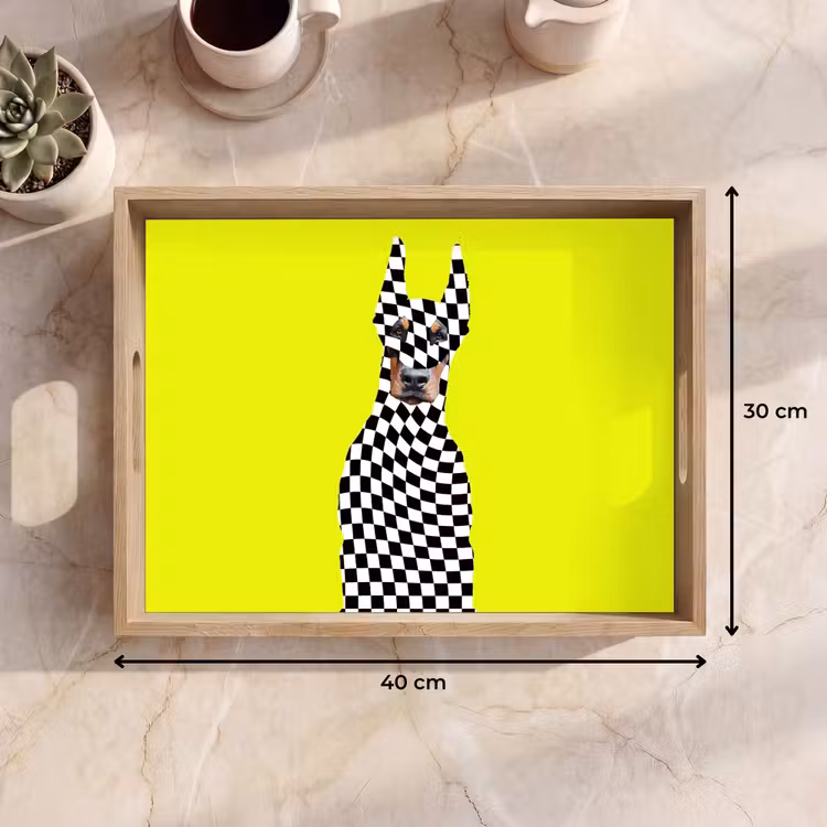 Vassoio - Dobermann - Bloccato - Giallo — 7