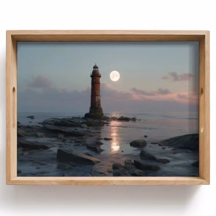 Vassoio - Faro - Pietre - Acqua - Luna — 1