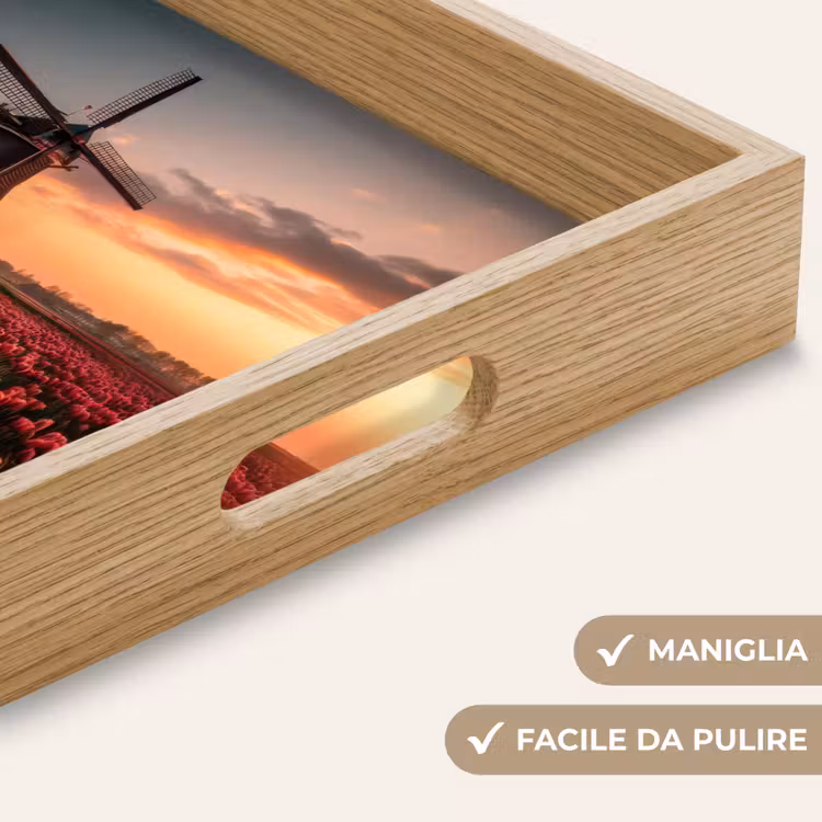 Vassoio - Mulino - Tramonto - Tulipani - Rosso — 8