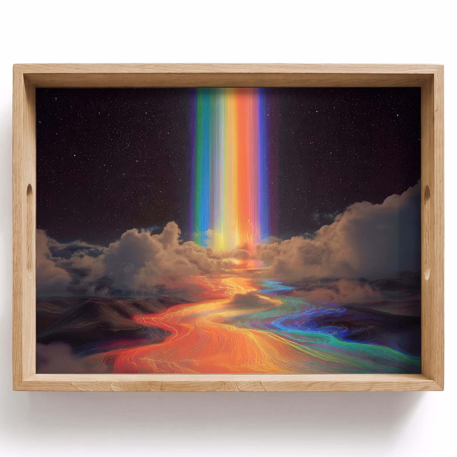 Vassoio - Arcobaleno - Verticale - Cielo stellato - Nuvole — 1